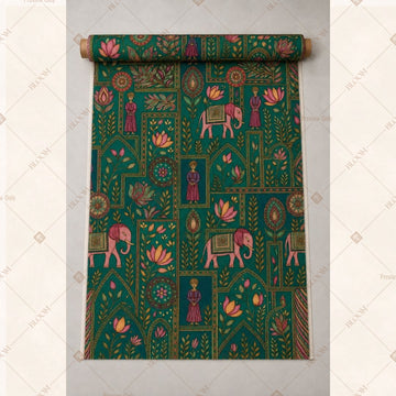 Green Heritage Motif Fabric Roll Pack of 25