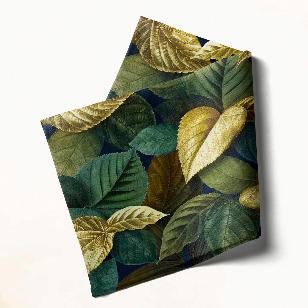 Emerald Gold Leaf Elegance: Napkins 18" X 18" - Pack Of 20