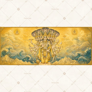 Divine Golden Krishna Wide Backdrop
