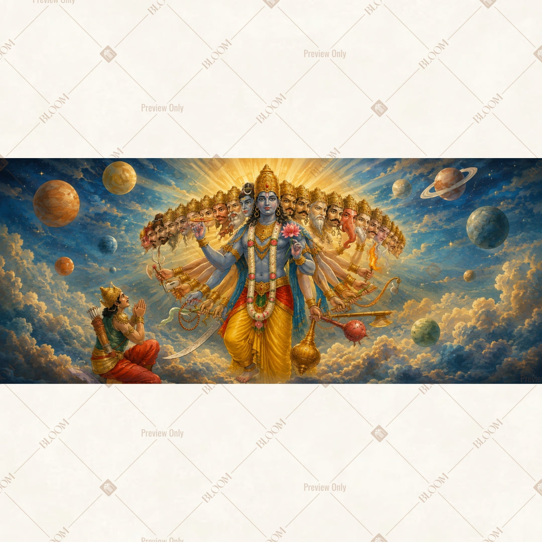 Celestial Krishna Sky Wide Backdrop