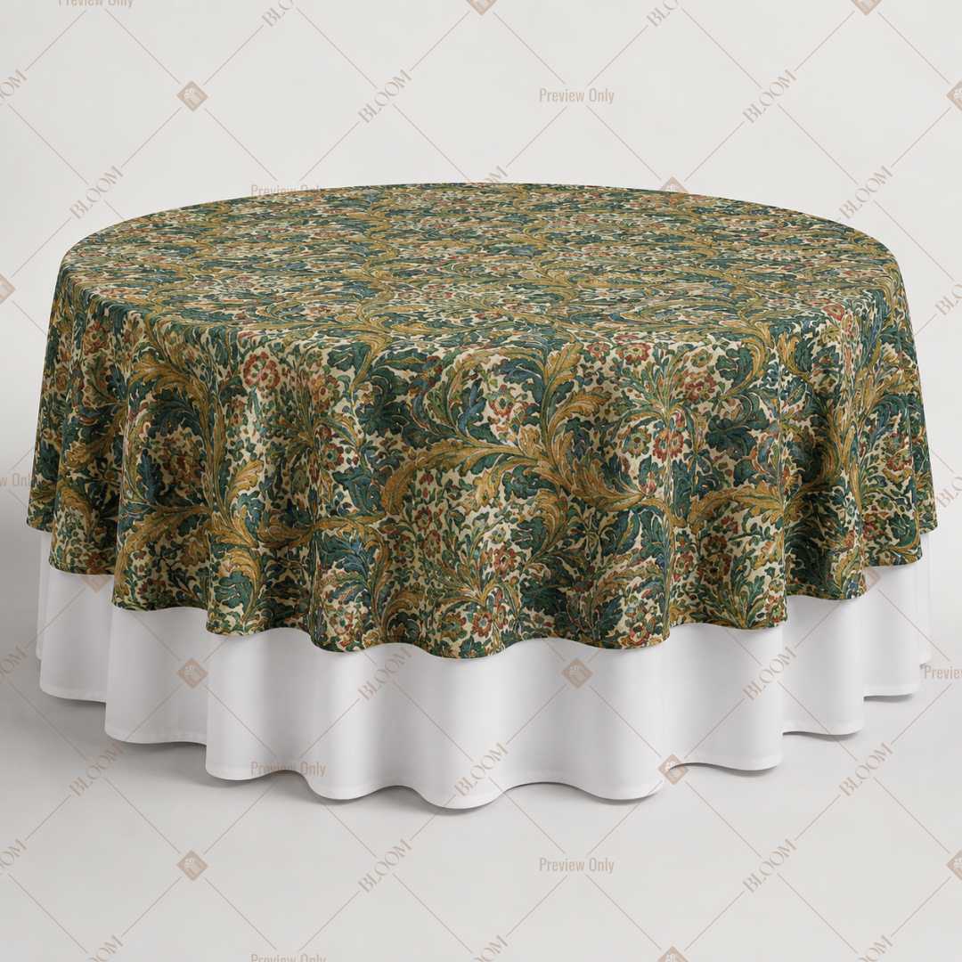 Olive Mughal Floral Table Overlay Pack of 6