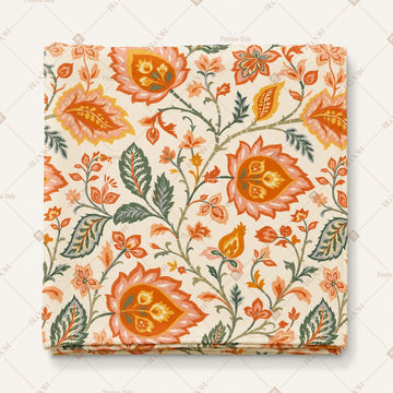 Orange Floral Chintz Pattern Design