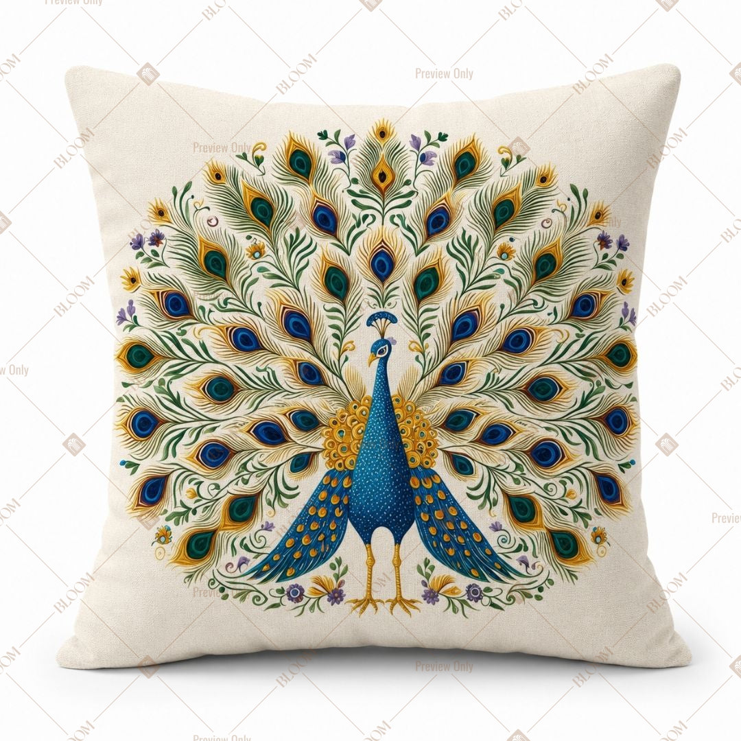 Royal Peacock Feather Cushion Cover Pack of 12