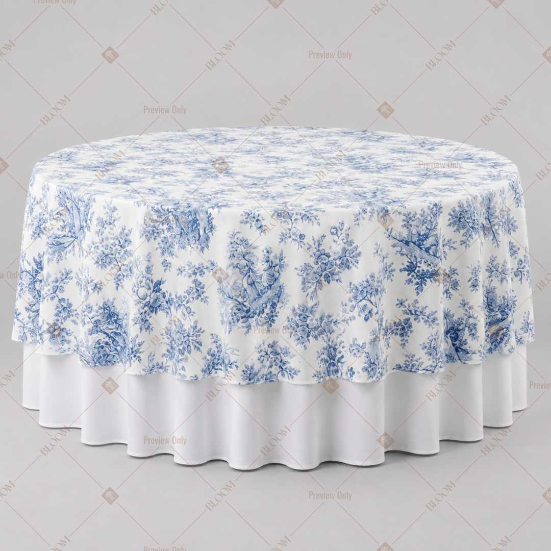Blue Cottage Floral Table Overlay Pack of 6
