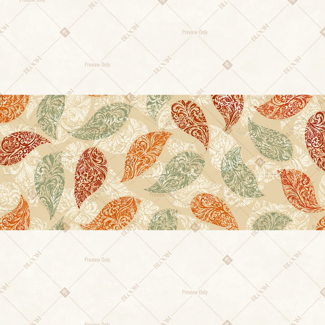 Autumn Botanical Pattern Wide Backdrop