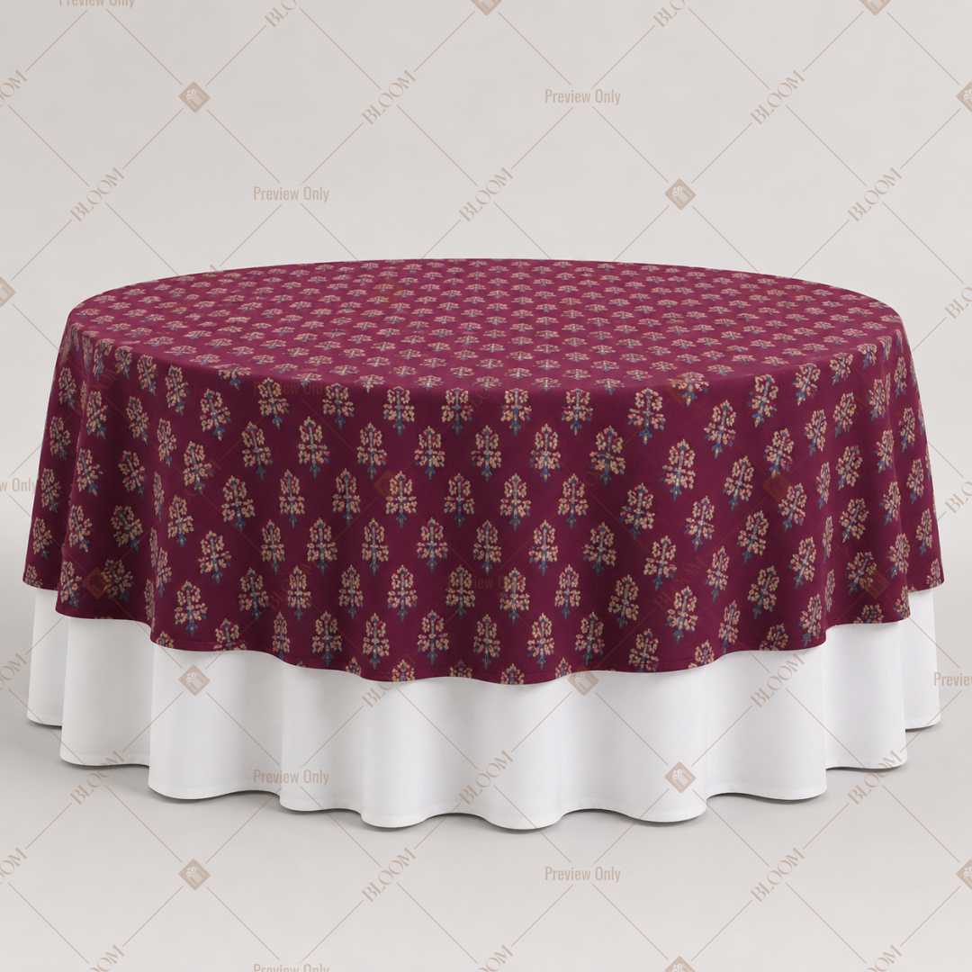 Burgundy Diamond Floral Table Overlay Pack of 6