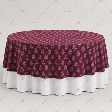 Burgundy Diamond Floral Table Overlay Pack of 6