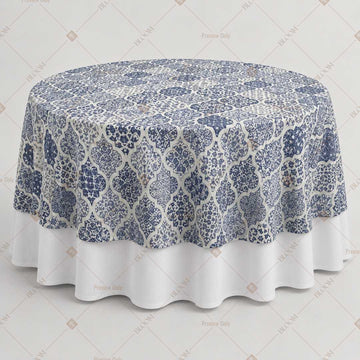Blue Geometric Trellis Table Overlay Pack of 6