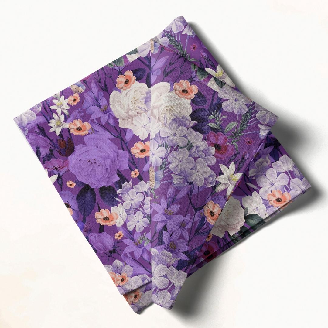 Royal Violet Bloom: Napkins 18" X 18" - Pack Of 20