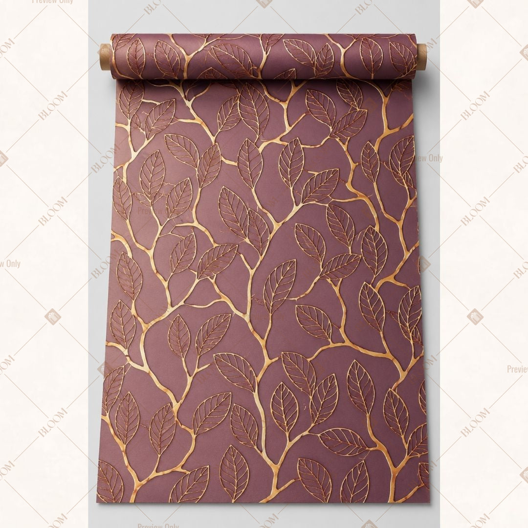 Mauve Gold Marble Fabric Roll Pack of 25