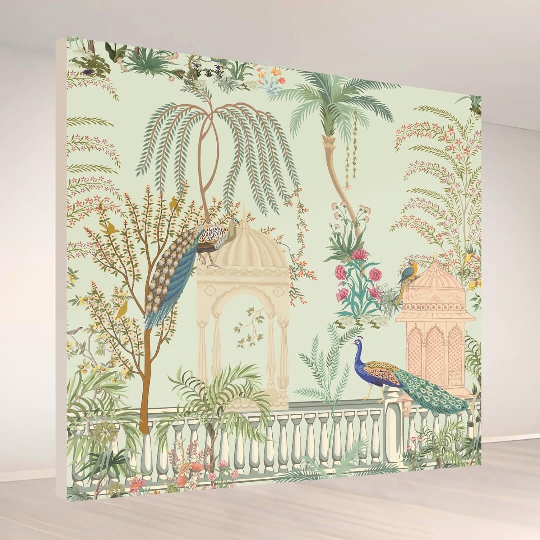 Peacock Garden Romance: Backdrop - square