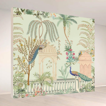 Peacock Garden Romance: Backdrop - square