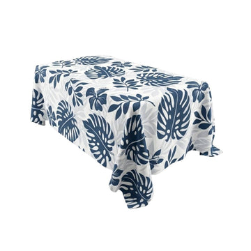 Blue Tropical Leaf Contrast Rectangle Table Cover - Pack Of 6