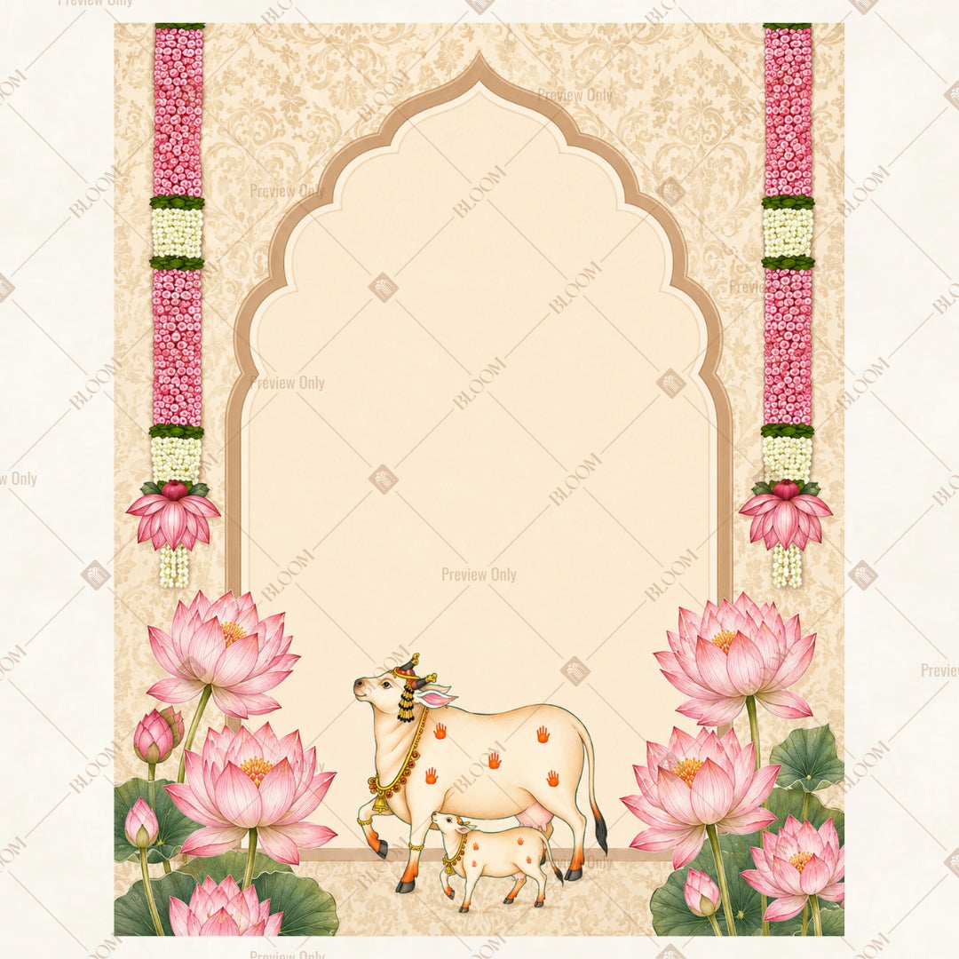 Floral Cow Arch Portrait Rectangle Backdrop