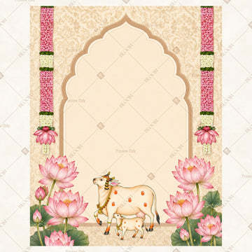 Floral Cow Arch Portrait Rectangle Backdrop