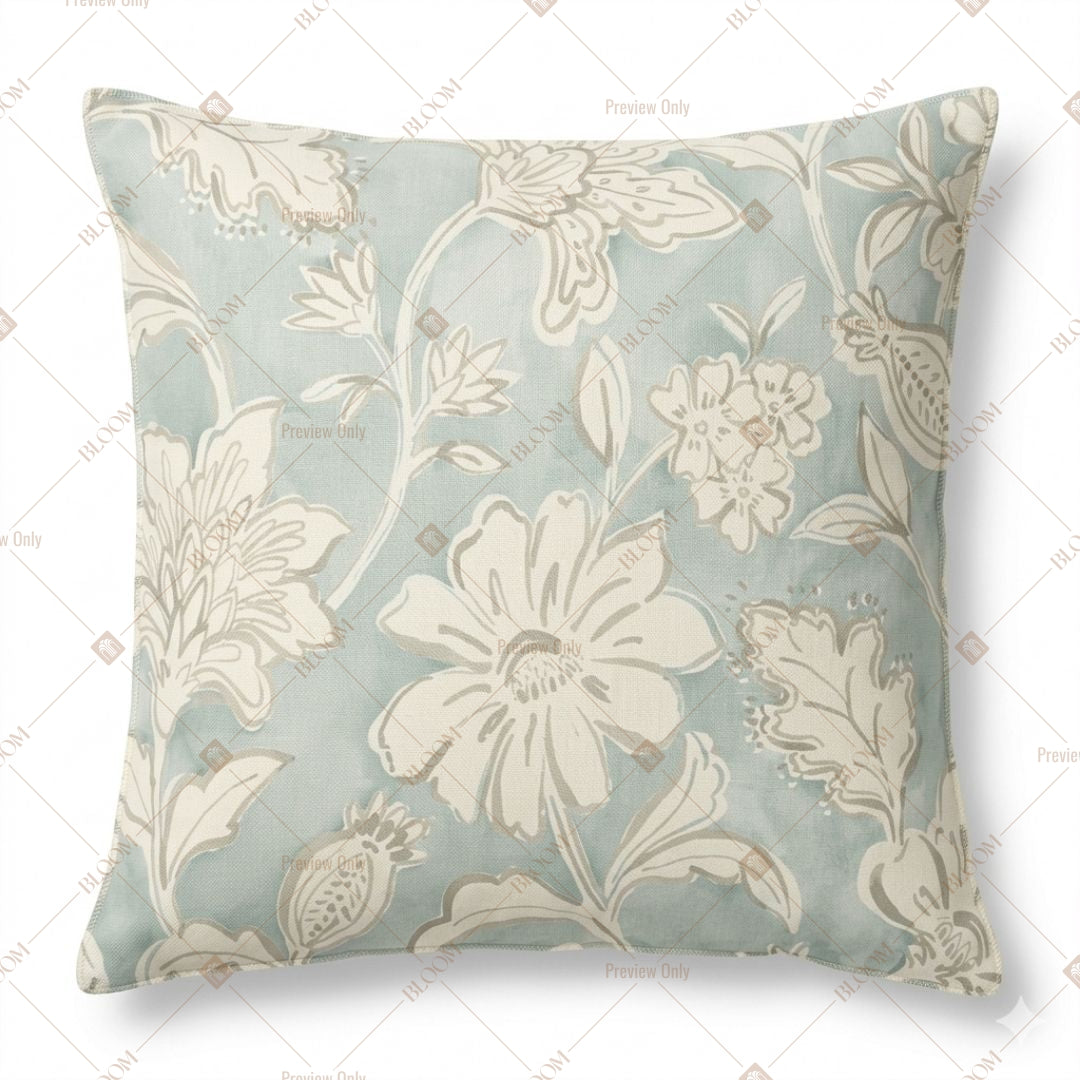 Soft Blue Floral Cushion Cover Pack of 12