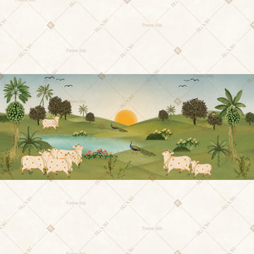 Countryside Meadow Landscape Wide Backdrop