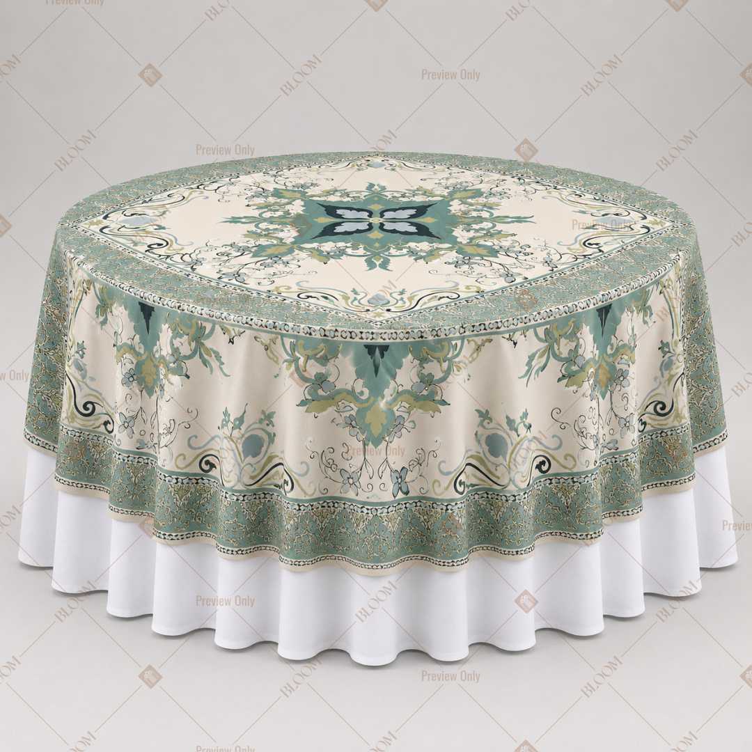 Sage Floral Medallion Table Overlay Pack of 6