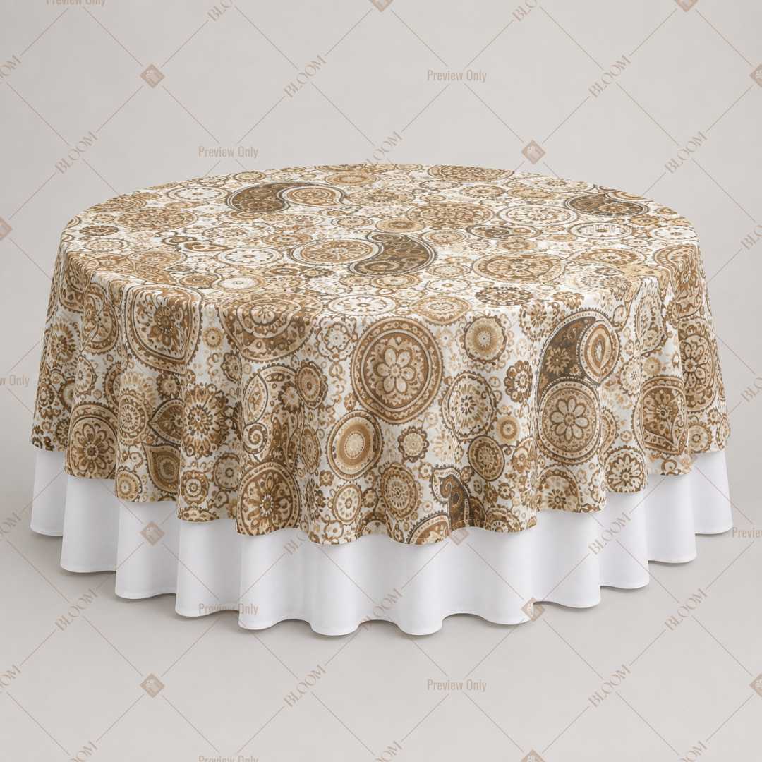 Beige Mughal Trellis Table Overlay Pack of 6