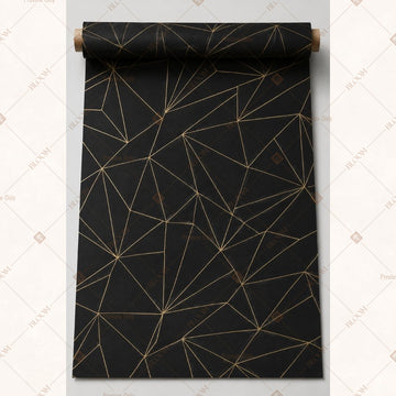 Black Gold Geometric Fabric Roll Pack of 25