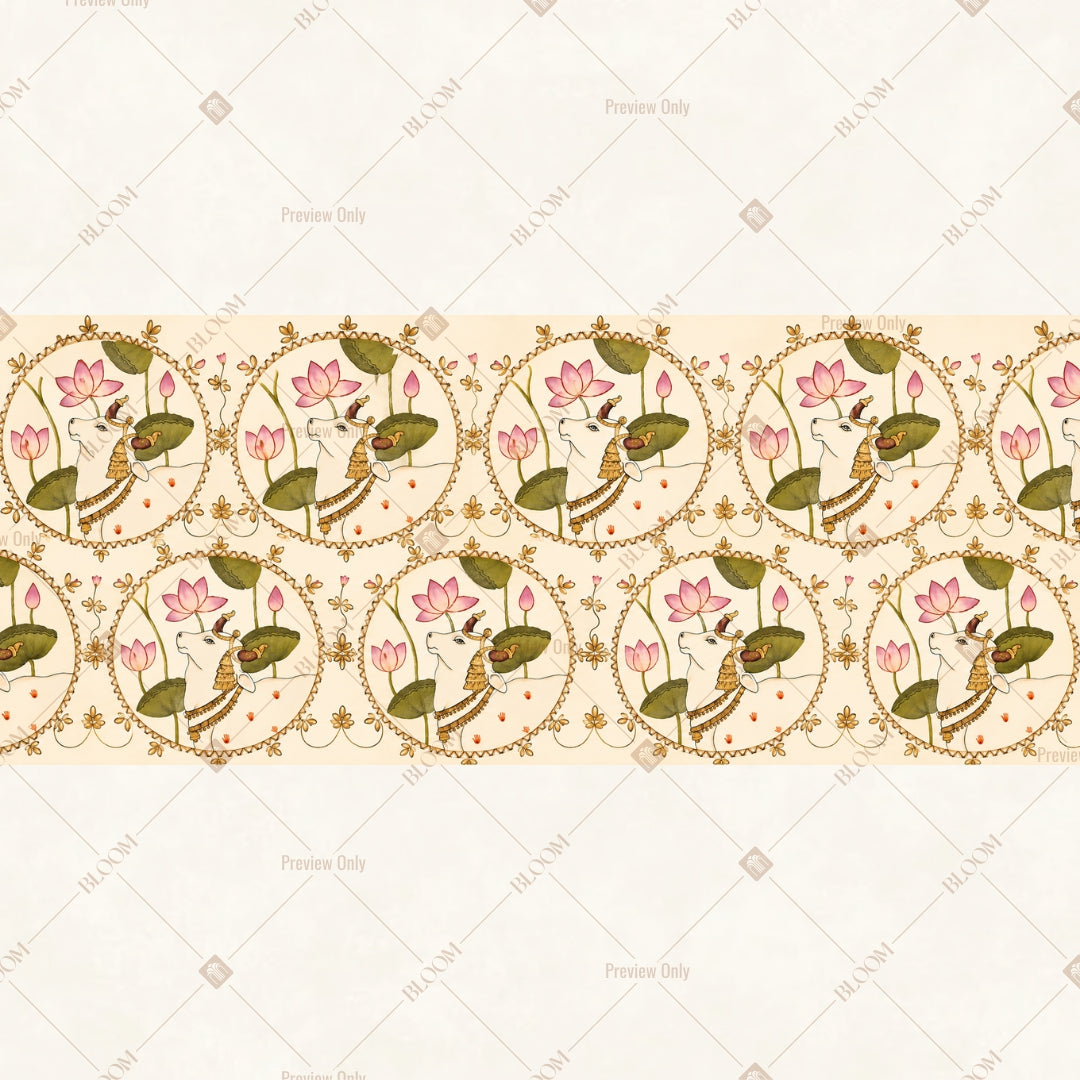 Vintage Floral Vine Pattern Wide Backdrop