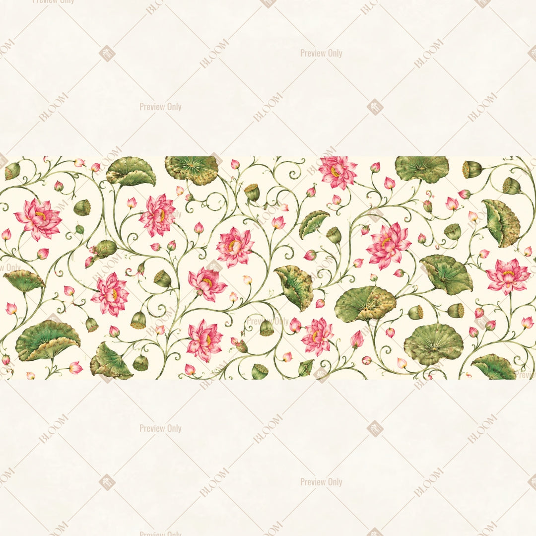 Blush Rose Floral Pattern Wide Backdrop