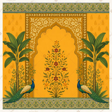 Golden Palace Floral Arch Square Backdrop