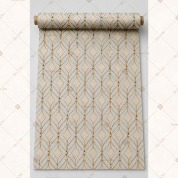 Ivory Gold Art Deco Fabric Roll Pack of 25