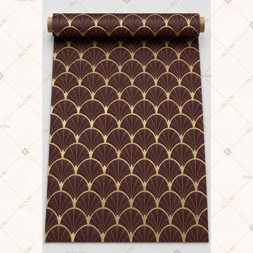 Burgundy Gold Scallop Fabric Roll Pack of 25