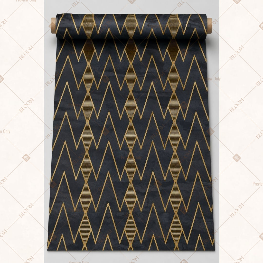 Navy Gold Chevron Fabric Roll Pack of 25