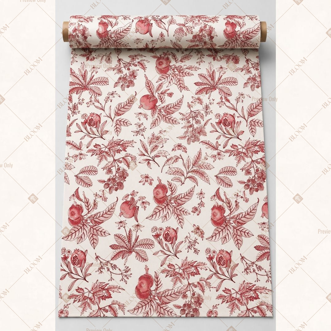 Rose Toile Floral Fabric Roll Pack of 25