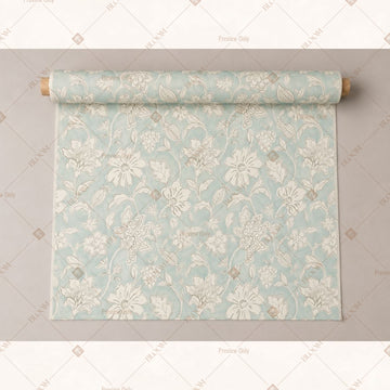 Soft Aqua Floral Fabric Pack of 25