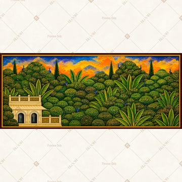 Sunset Tropical Jungle Wide Backdrop