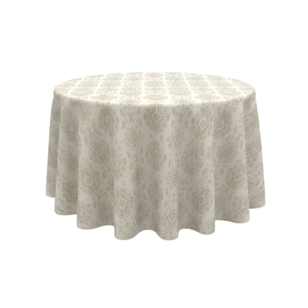 Beige Damask Elite Round Table Cover - Pack Of 6