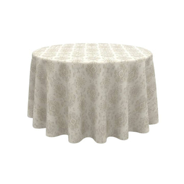 Beige Damask Elite Round Table Cover - Pack Of 6