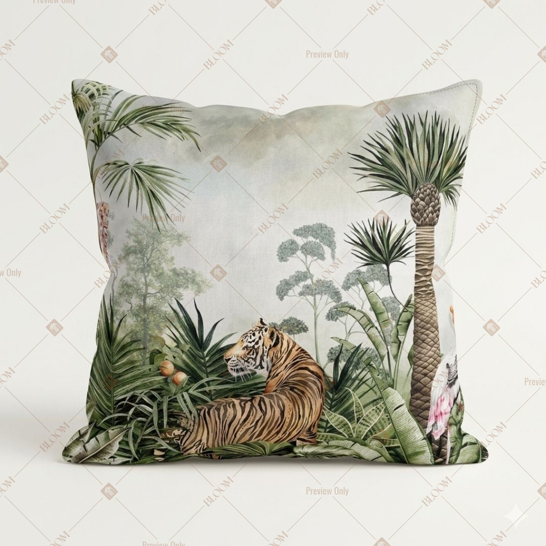Tiger Jungle Scene Cushion Cover Pack of 12