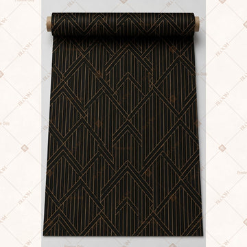 Black Gold Art Deco Lattice Fabric Roll Pack of 25