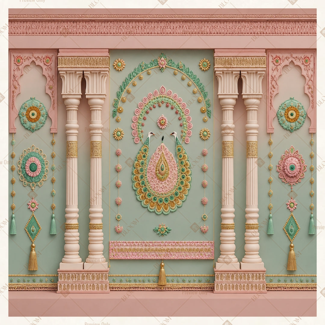 Vintage Palace Wall Panel Square Backdrop
