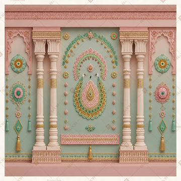 Vintage Palace Wall Panel Square Backdrop