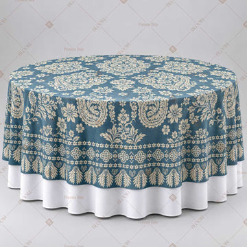Blue Ornamental Medallion Table Overlay Pack of 6