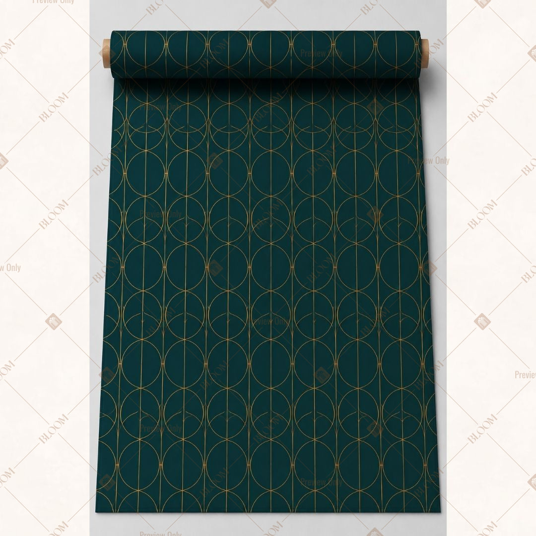 Teal Gold Mini Motif Fabric Roll Pack of 25