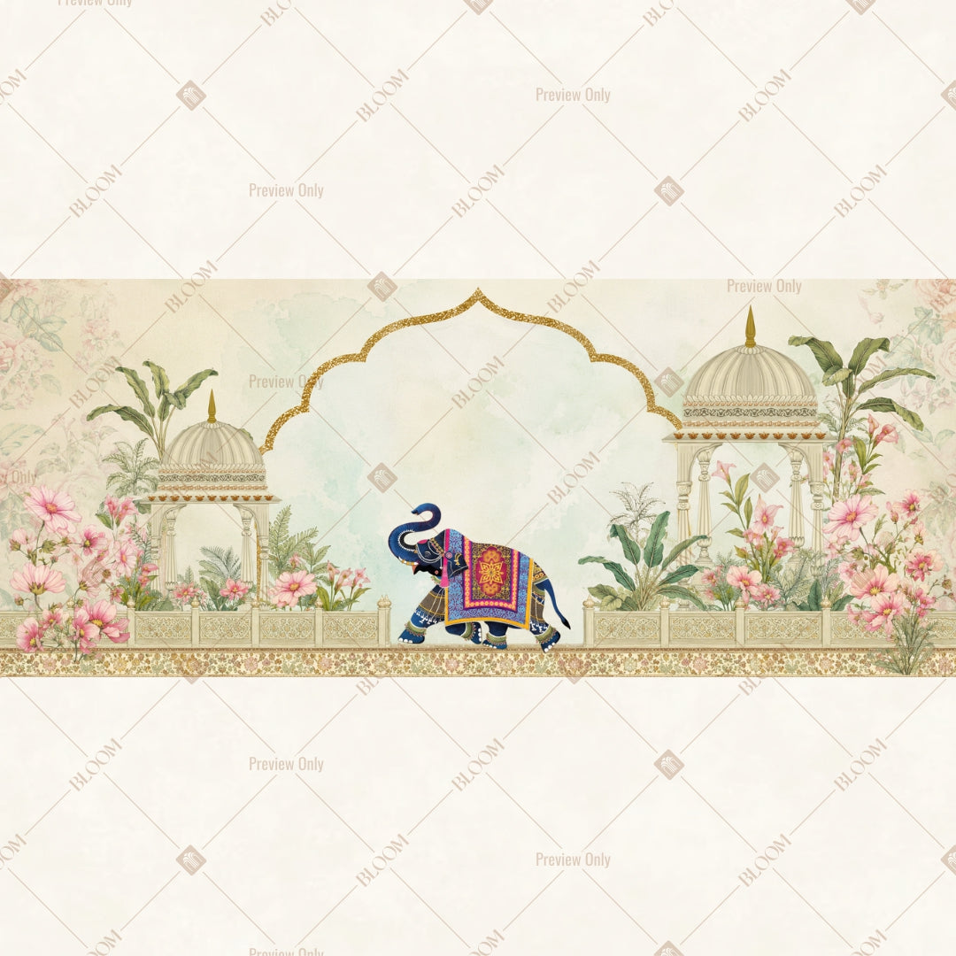 White Elephant Garden Border Wide Backdrop