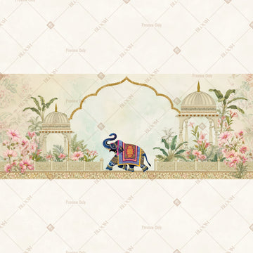 White Elephant Garden Border Wide Backdrop