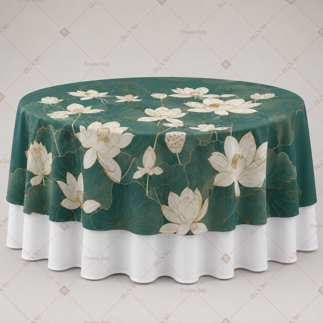 Teal Magnolia Floral Table Overlay Pack of 6