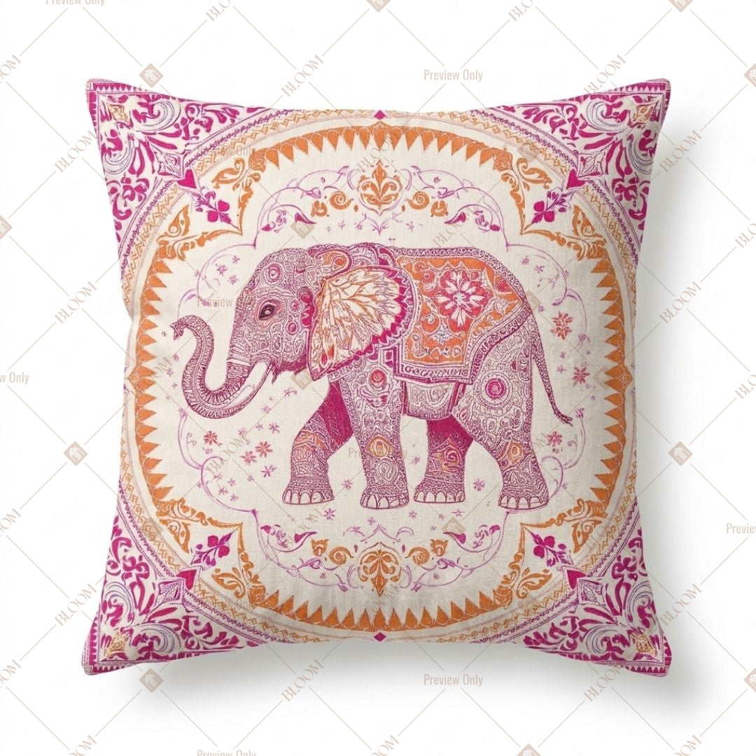 Pink Elephant Mandala Cushion Cover Pack of 12