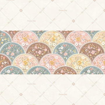 Vintage Scallop Pattern Border Wide Backdrop