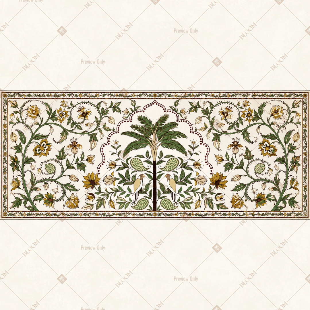 Botanical Vine Pattern Border Wide Backdrop