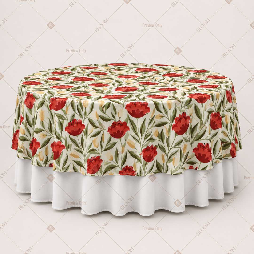 Vintage Red Rose Garden Table Overlay Pack of 6