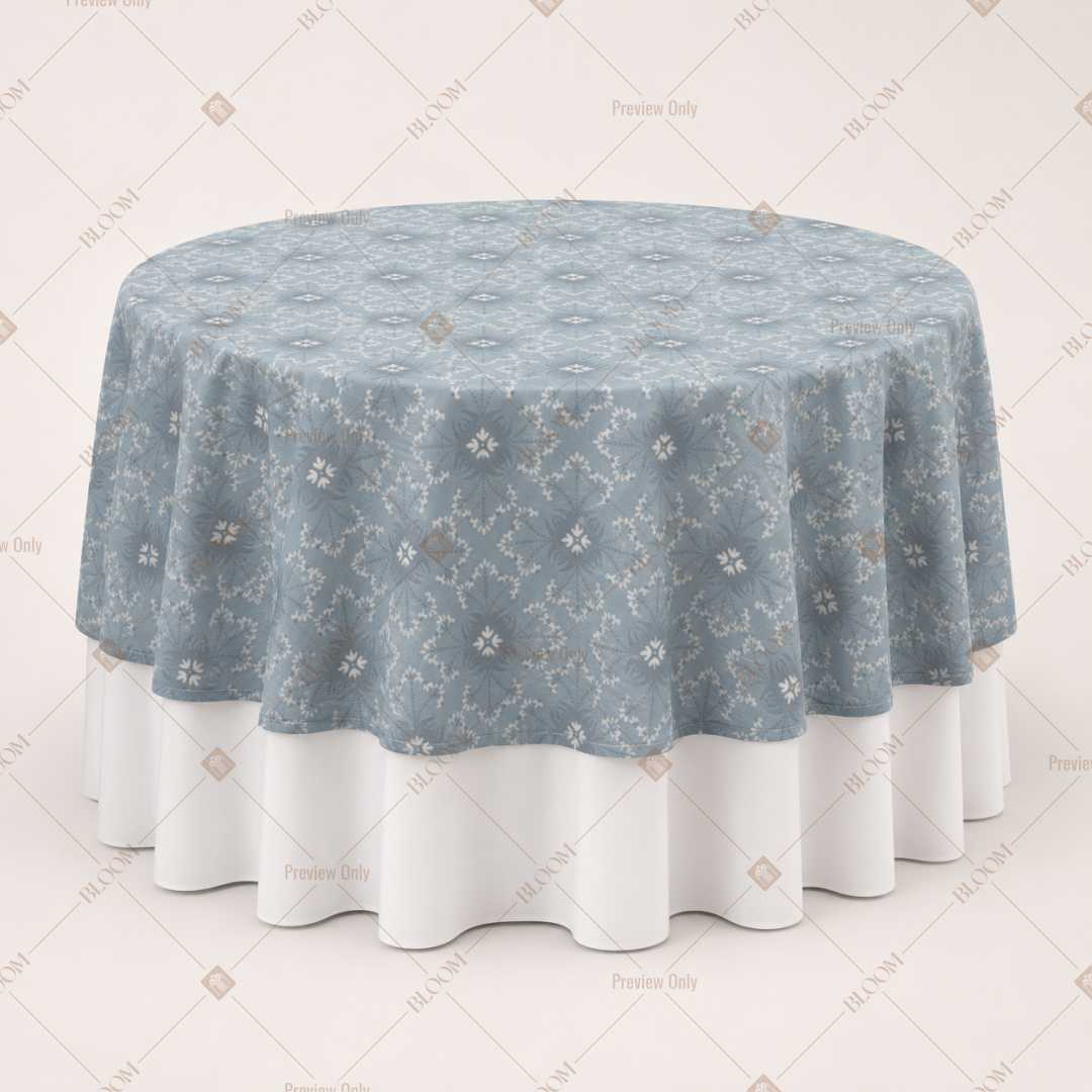 Blue Snowflake Medallion Table Overlay Pack of 6