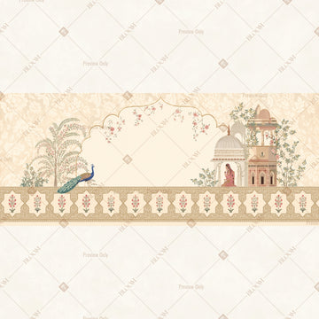 Mughal Palace Border Pattern Wide Backdrop